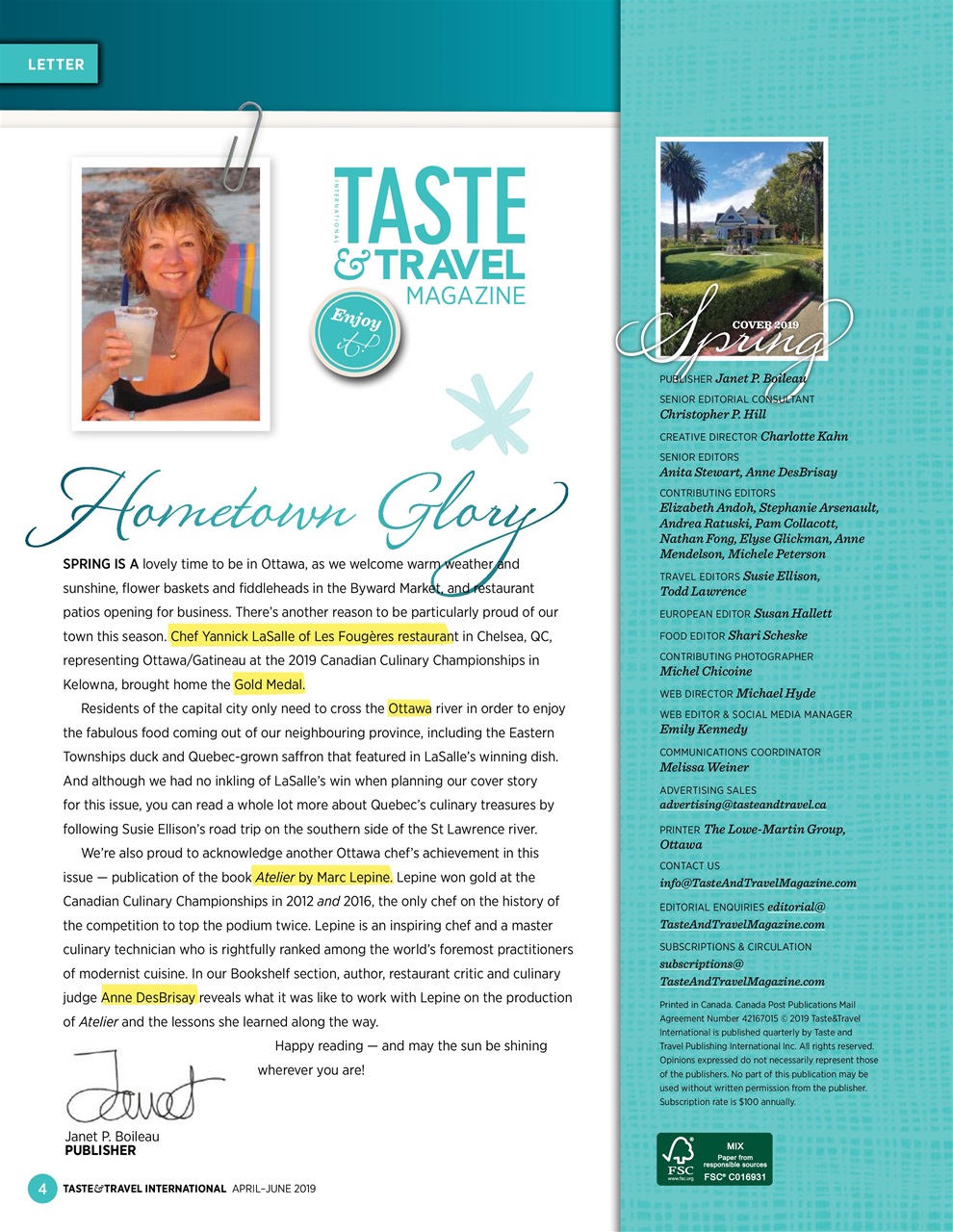 Taste & Travel International Preview Pages