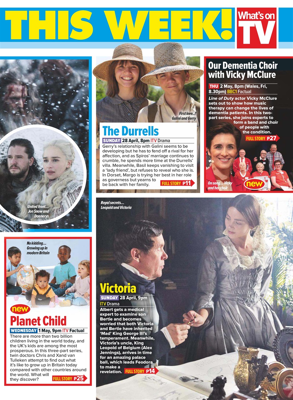 What's on TV Preview Pages