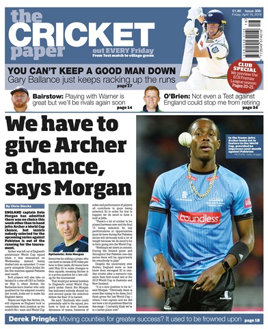 The Cricket Paper issue 19th April 2019