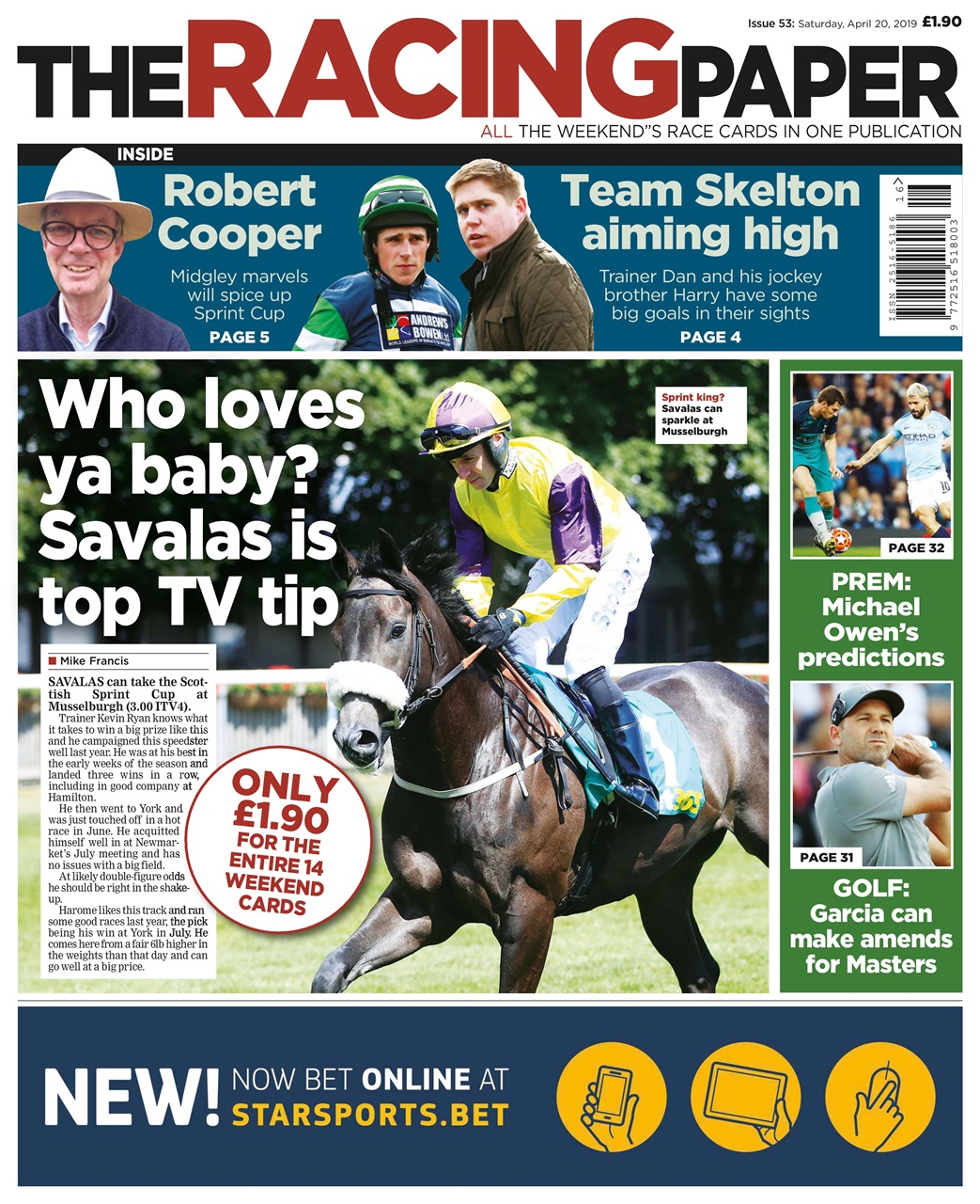 The Racing Paper Magazine - 20th April 2019 Back Issue