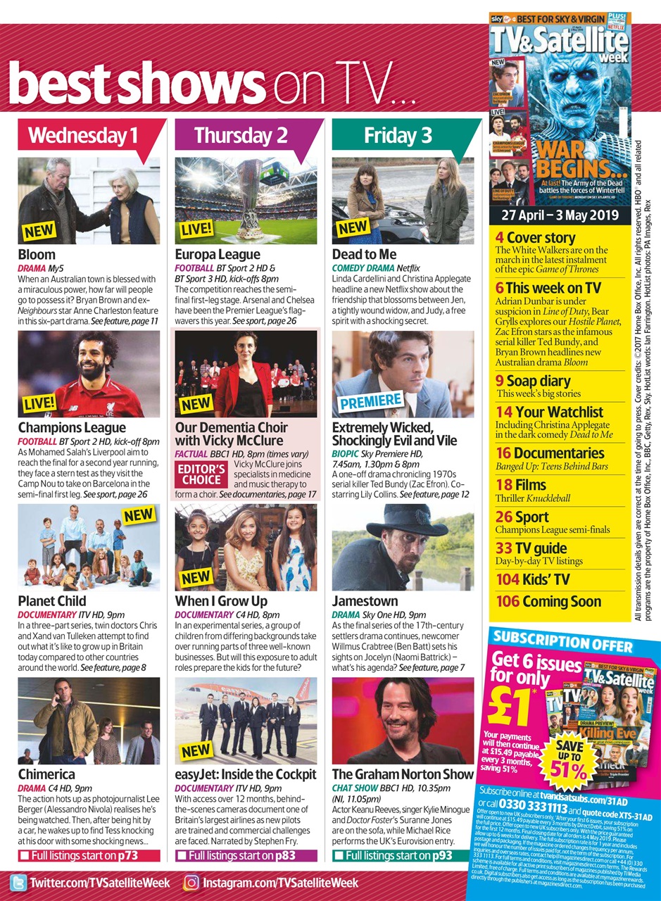 TV & Satellite Week Preview Pages