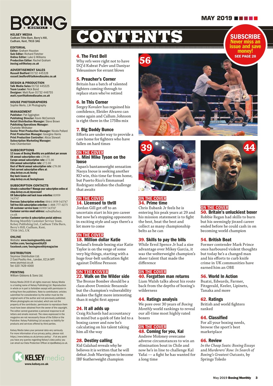 Boxing Monthly Preview Pages