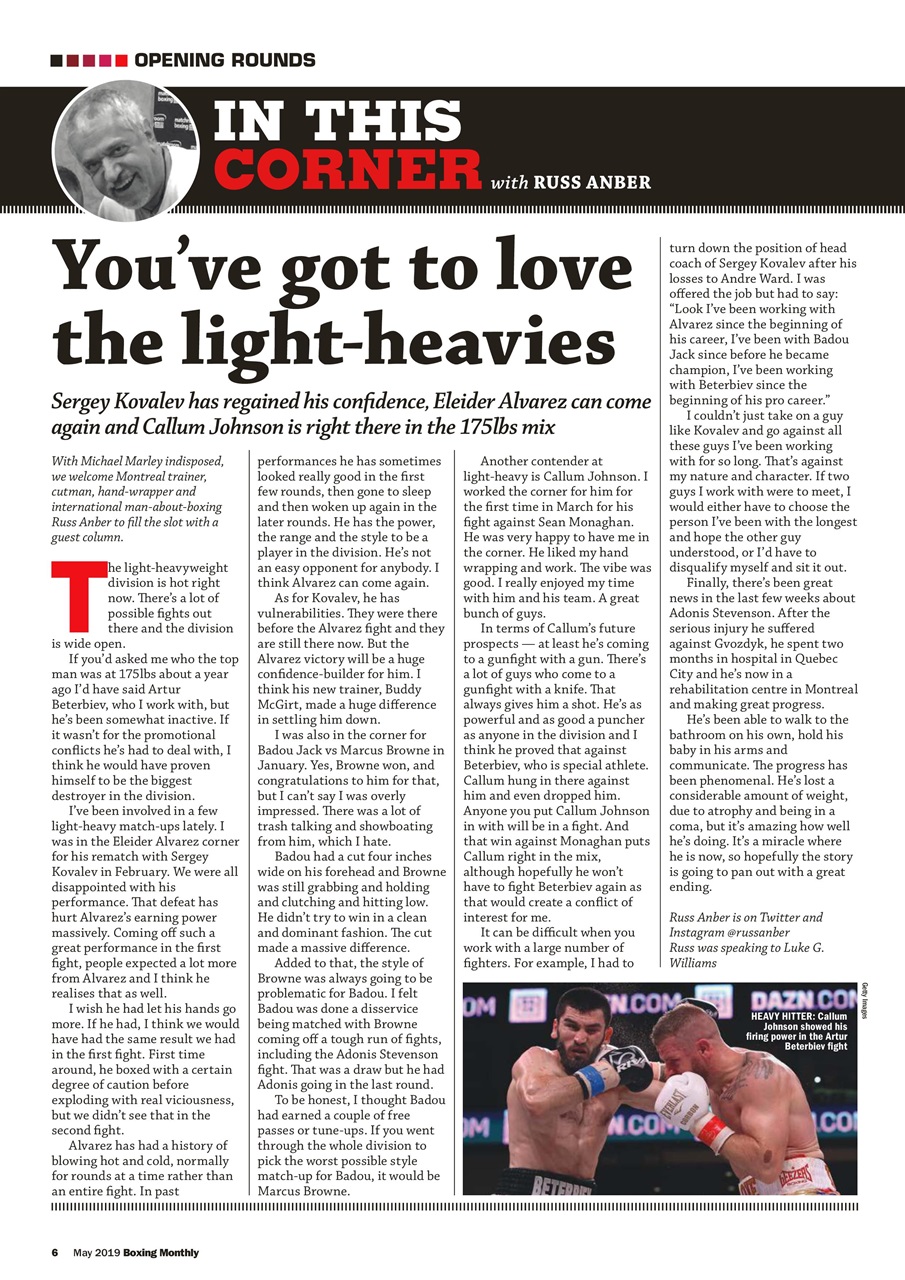Boxing Monthly Preview Pages