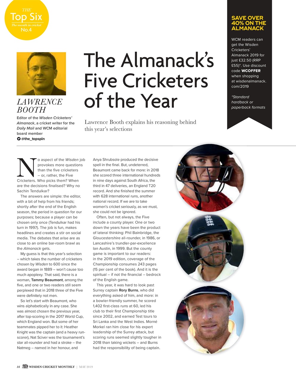 Wisden Cricket Monthly Preview Pages