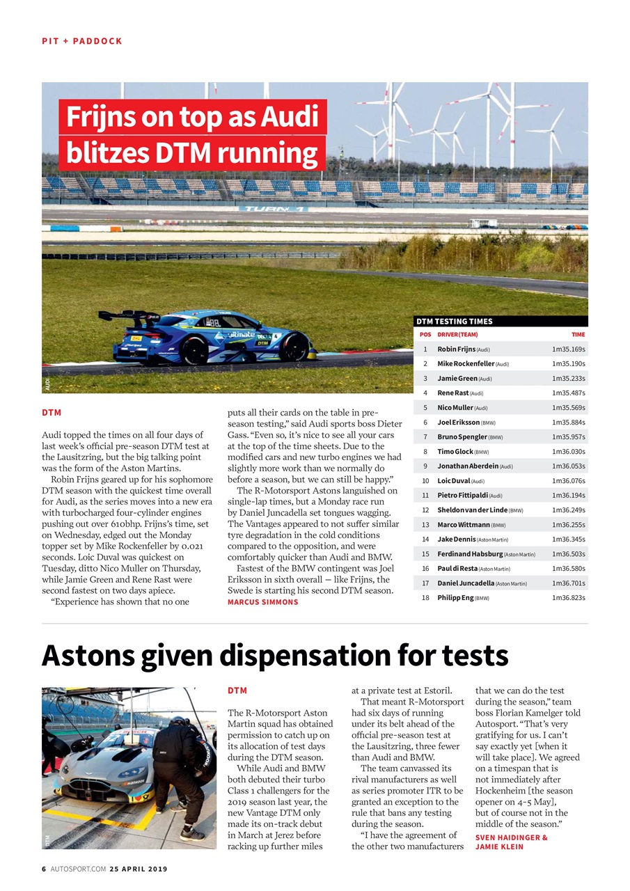 Autosport Preview Pages