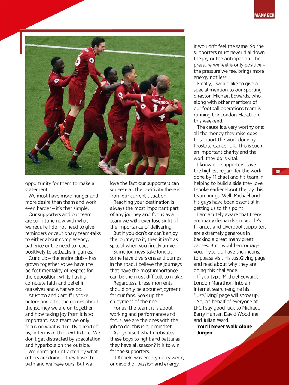 Liverpool FC Programmes Preview Pages