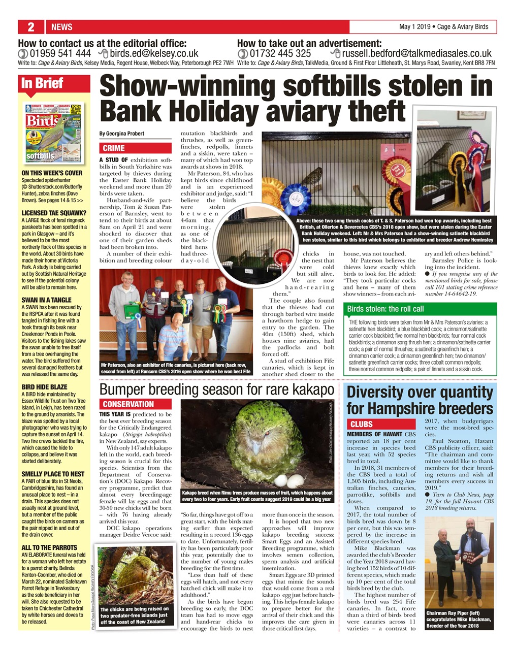 Cage & Aviary Birds Preview Pages