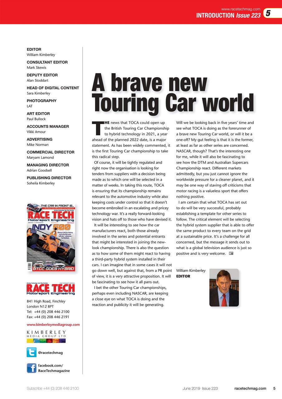 Race Tech Preview Pages