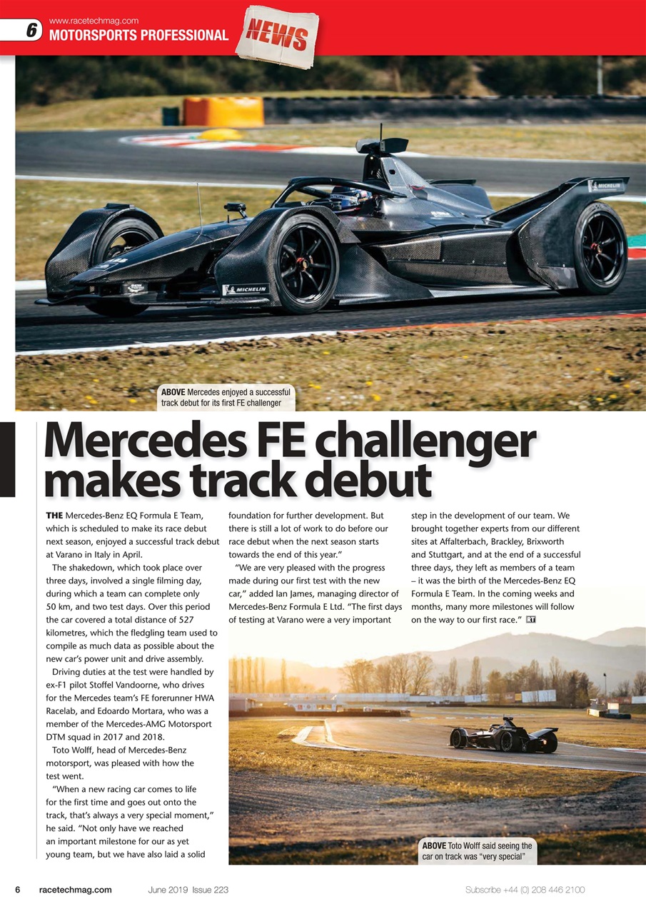 Race Tech Preview Pages