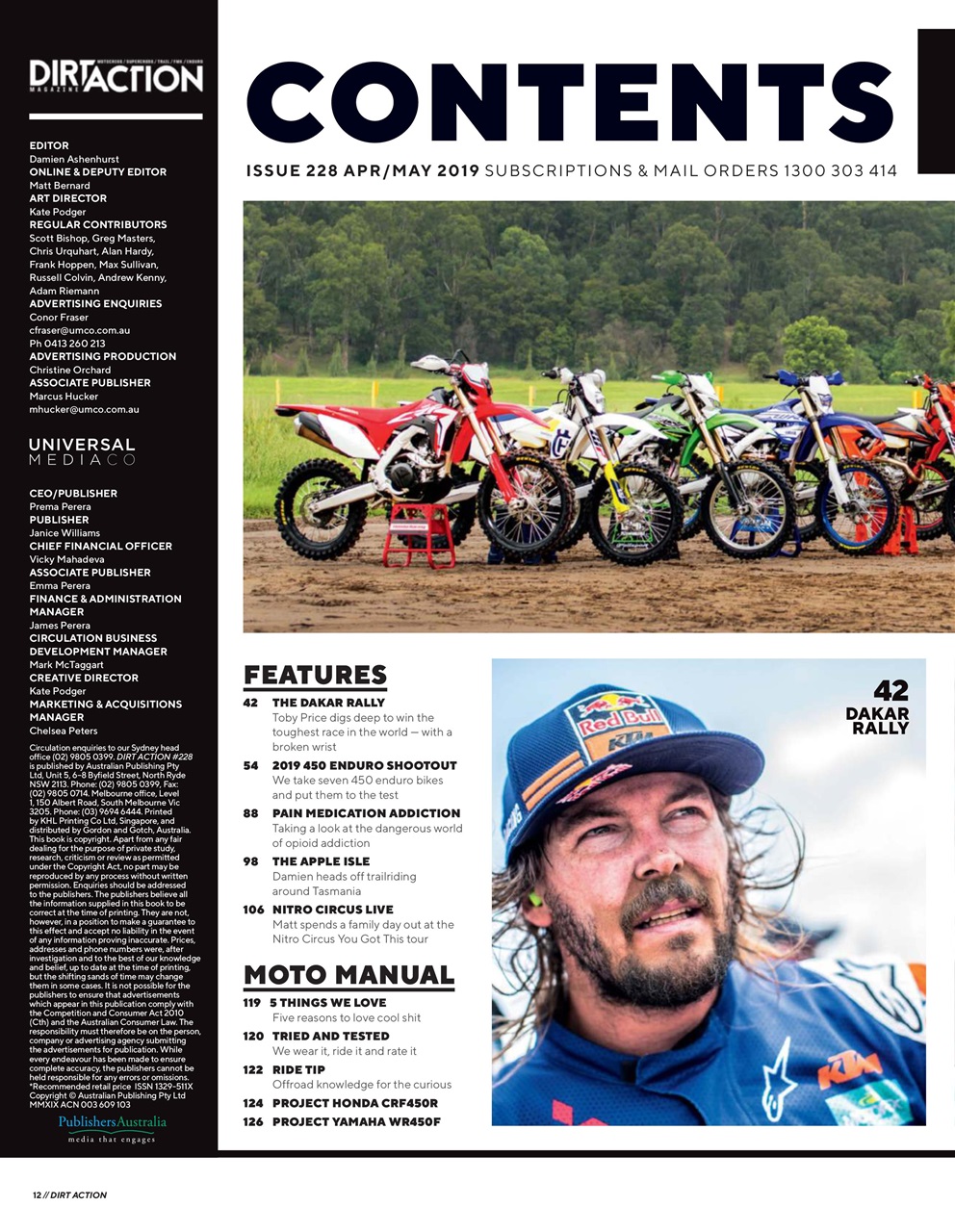 Dirt Action Preview Pages