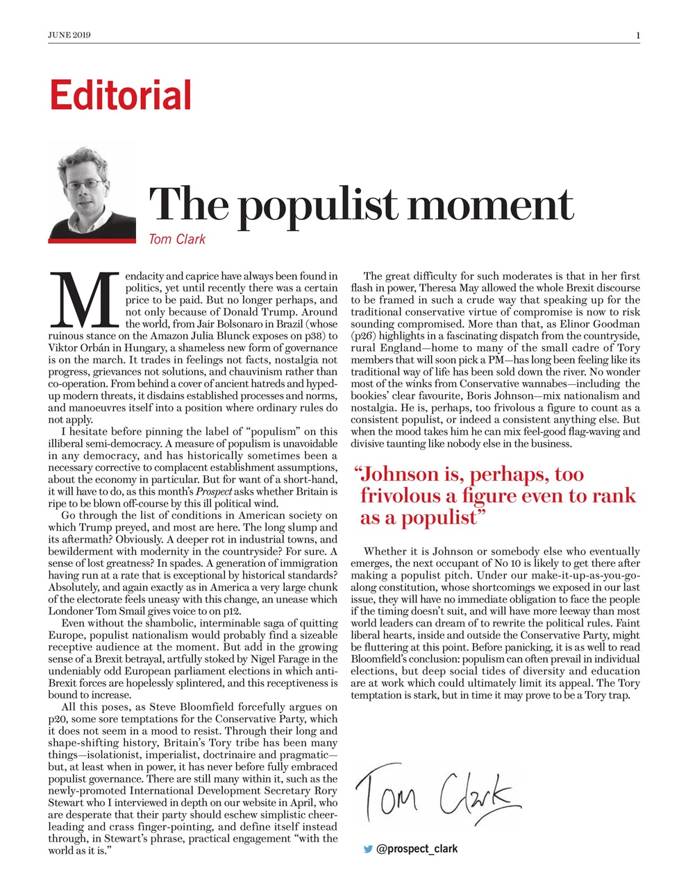 Prospect Magazine Preview Pages