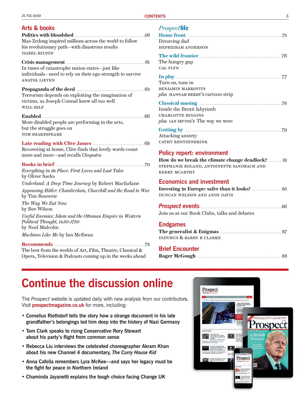 Prospect Magazine Preview Pages