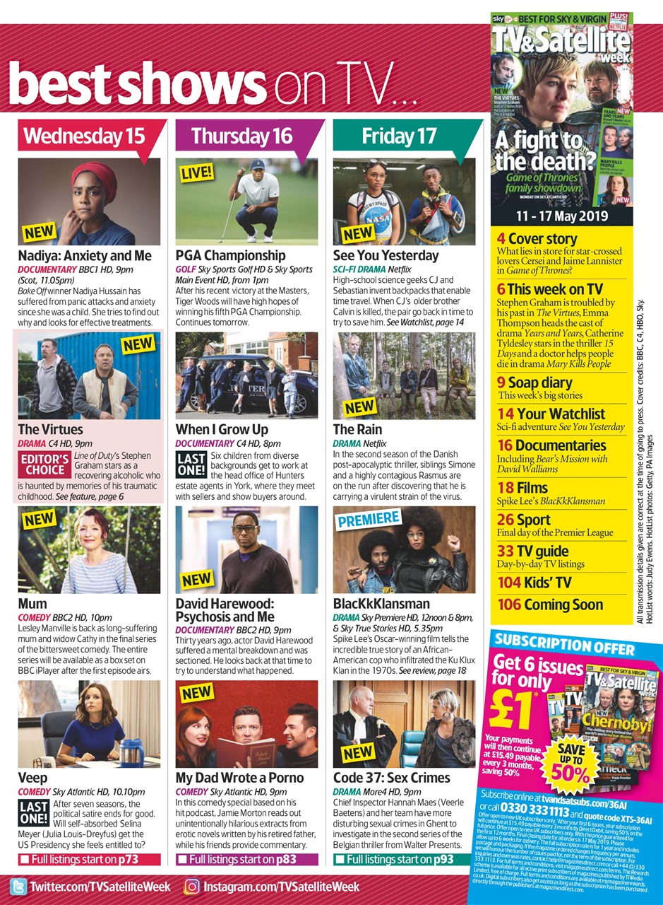 TV & Satellite Week Preview Pages