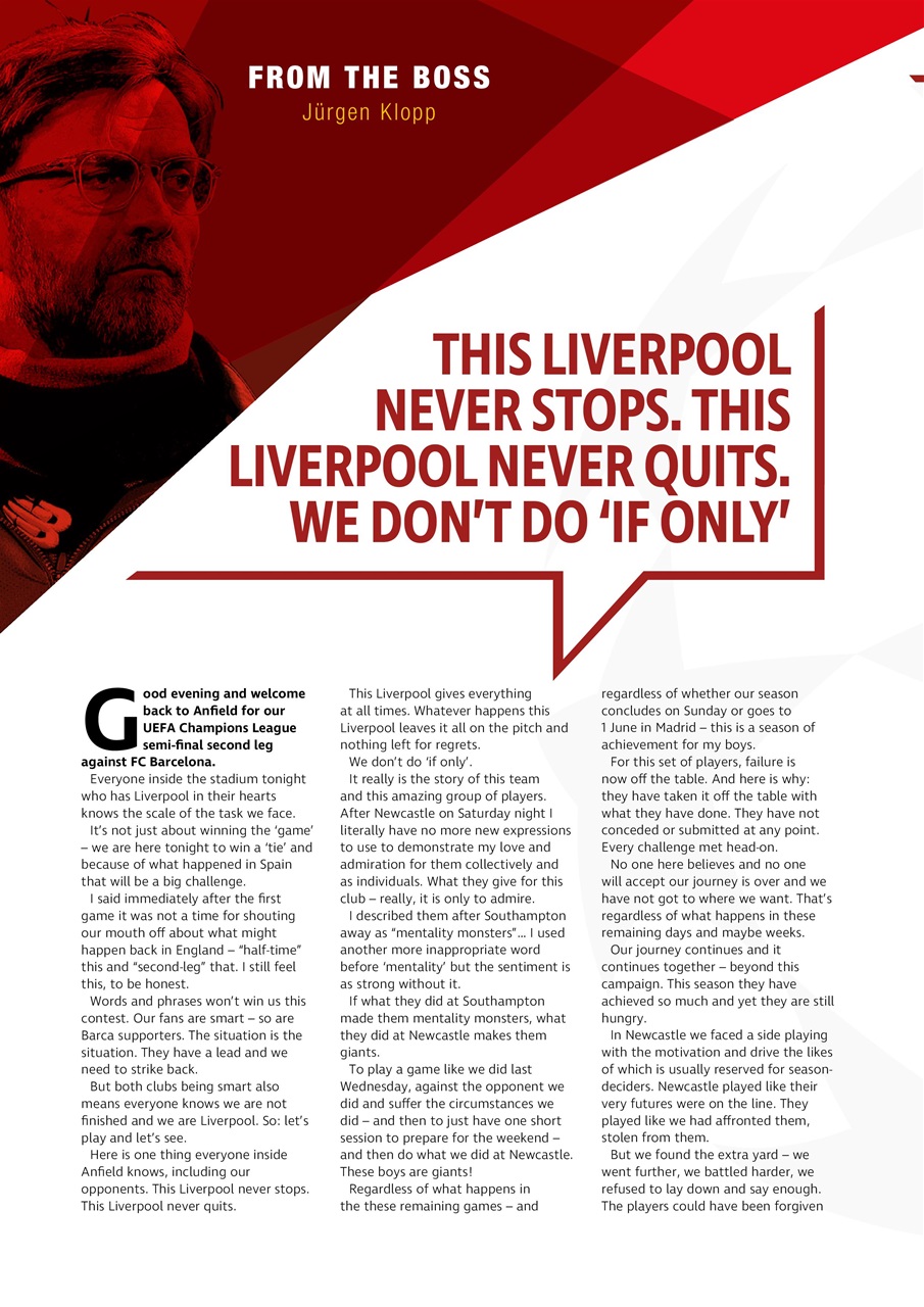 Liverpool FC Programmes Preview Pages