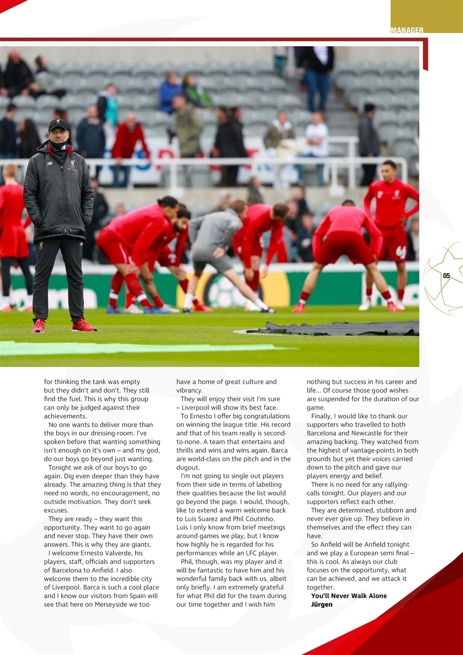 Liverpool FC Programmes Preview Pages