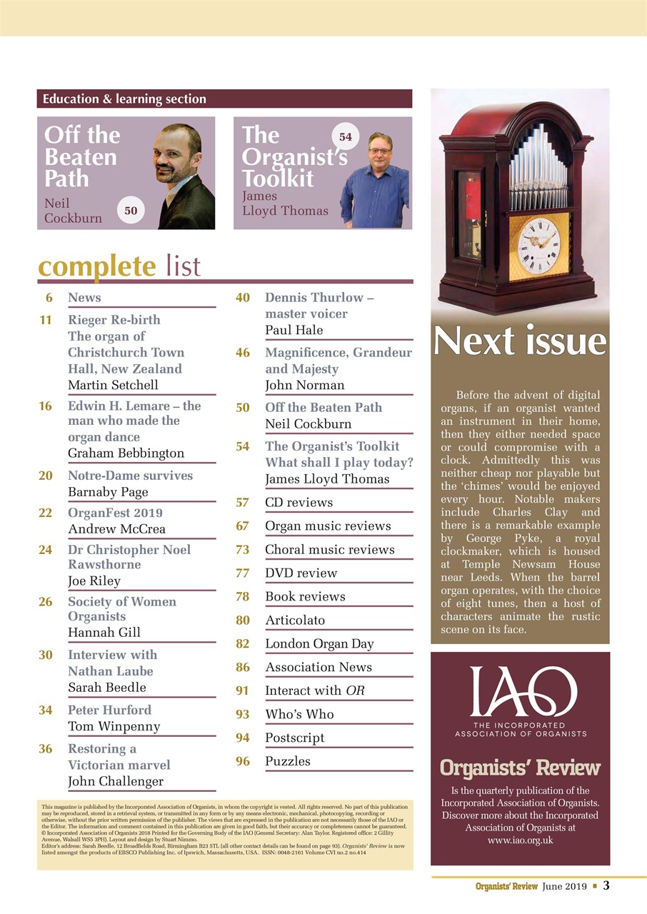 Organists' Review Preview Pages