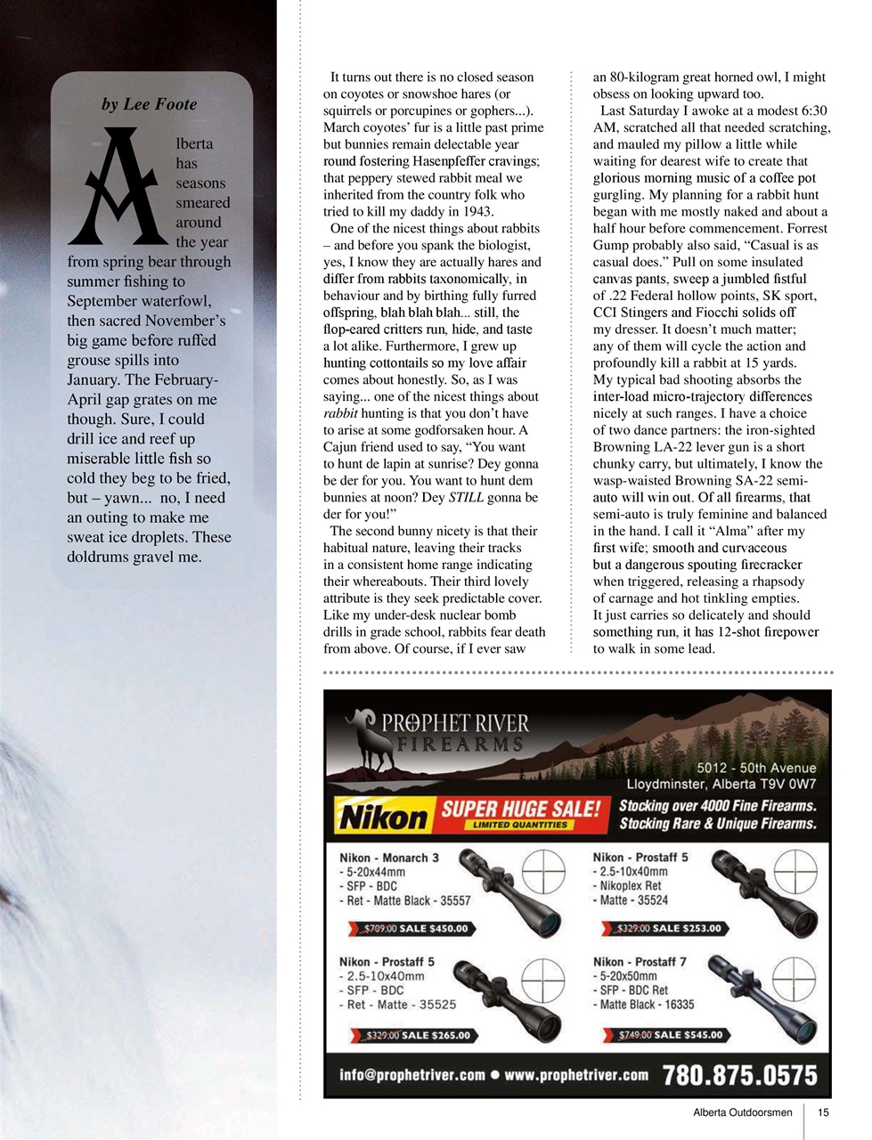 Alberta Outdoors Preview Pages