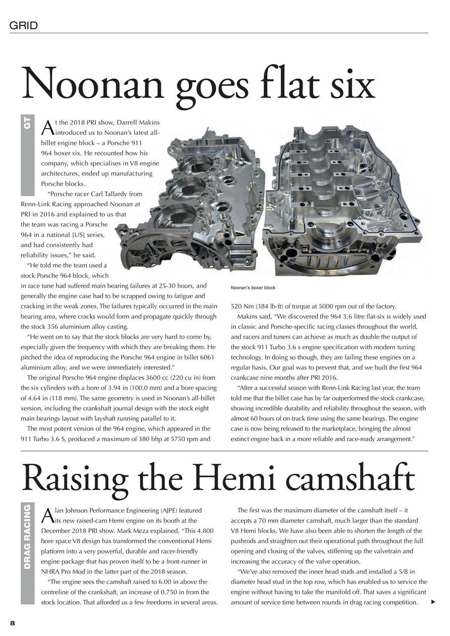 Race Engine Technology Preview Pages