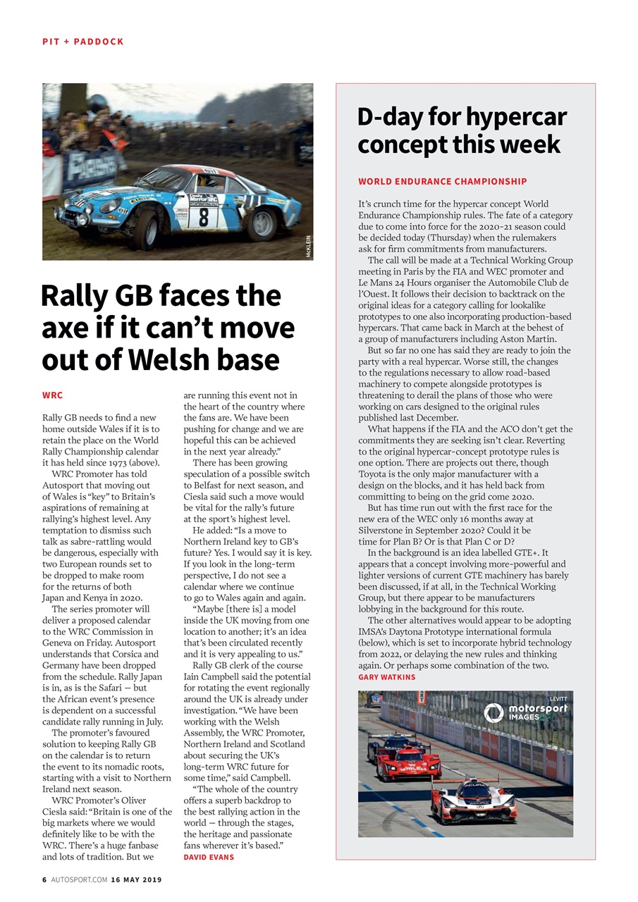 Autosport Preview Pages