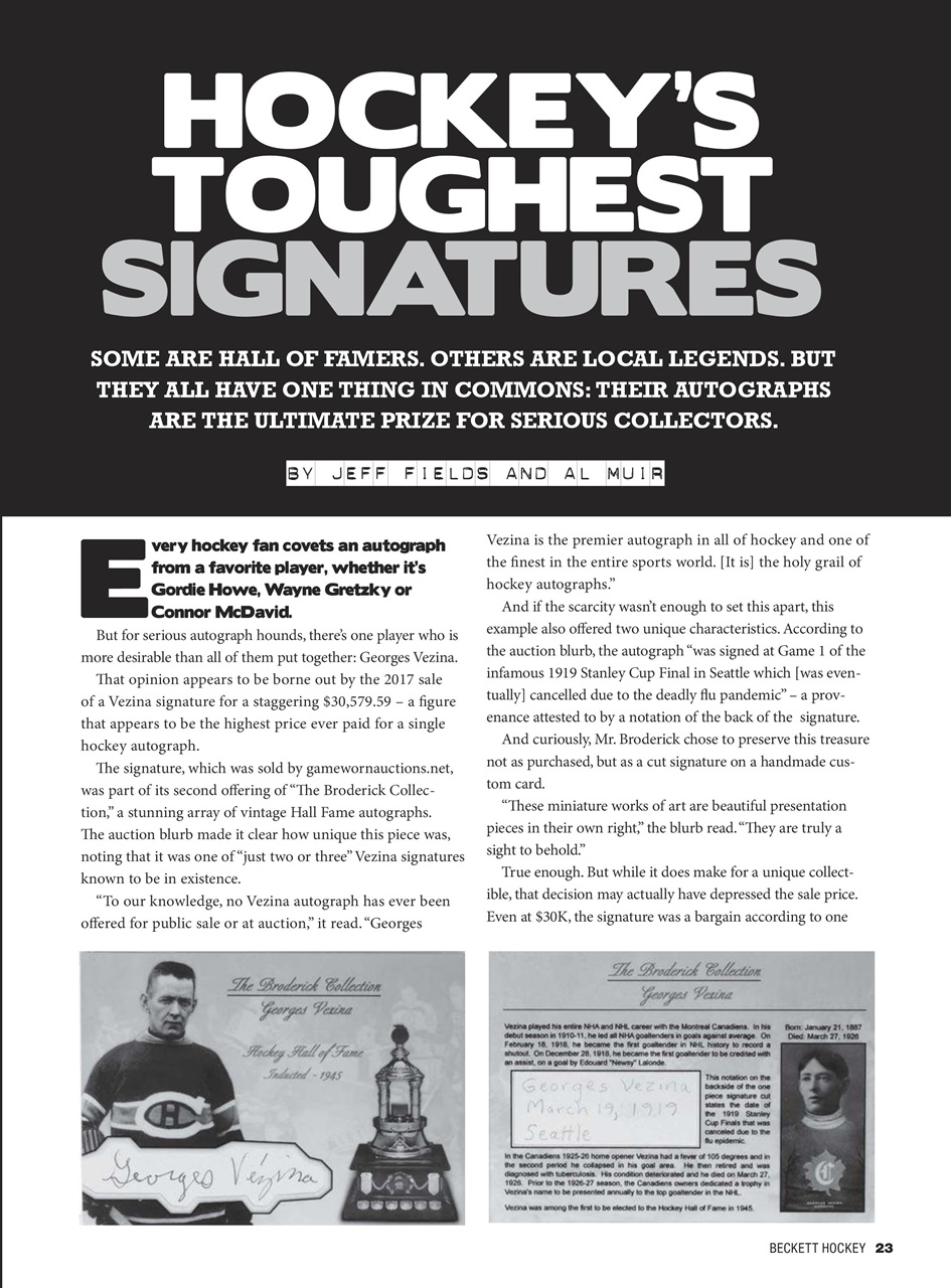 Beckett Hockey Magazine Preview Pages