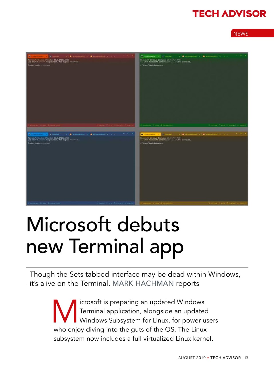 Tech Advisor Preview Pages