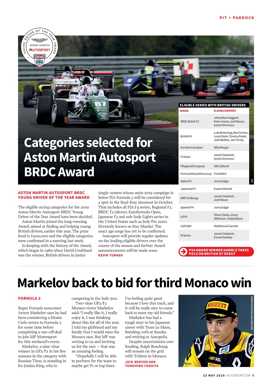 Autosport Preview Pages