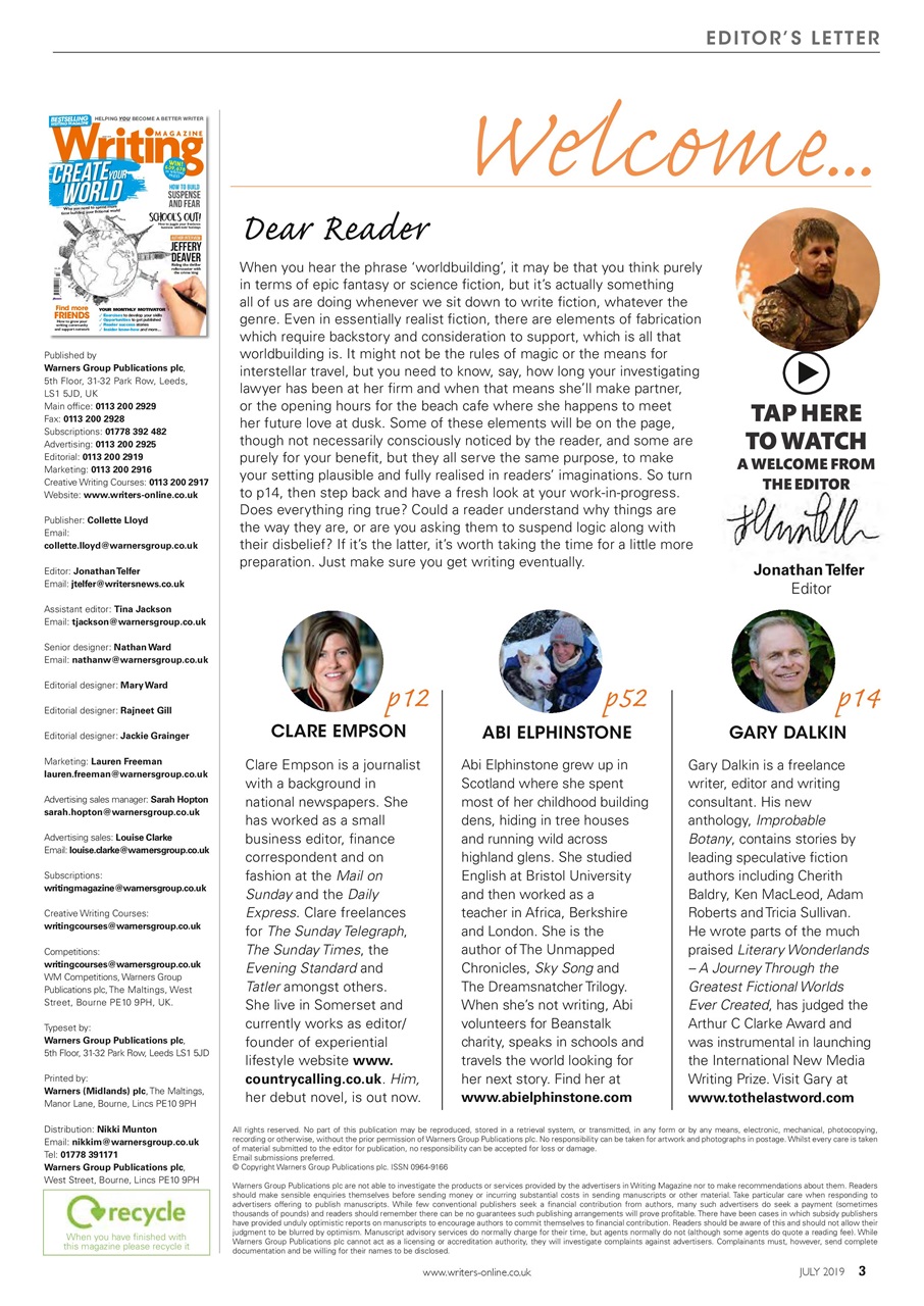 Writing Magazine Preview Pages