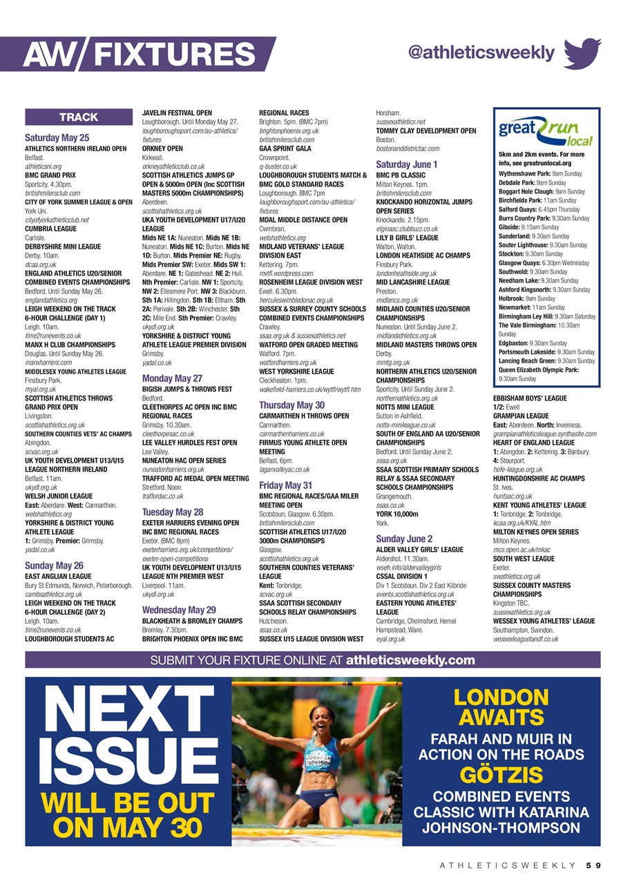 AW – Athletics Weekly Magazine Preview Pages