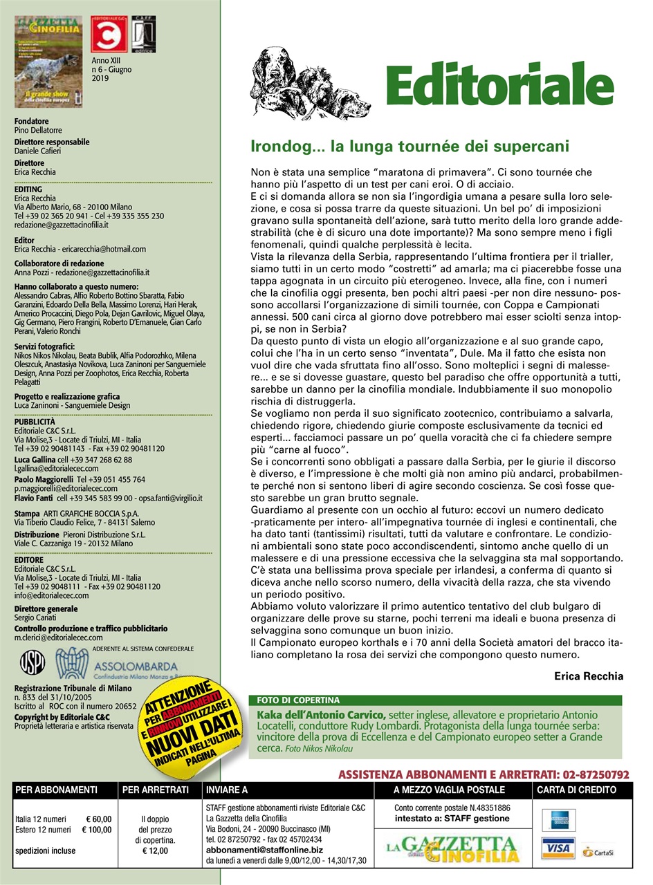 La Gazzetta Della Cinofilia Venatoria Preview Pages
