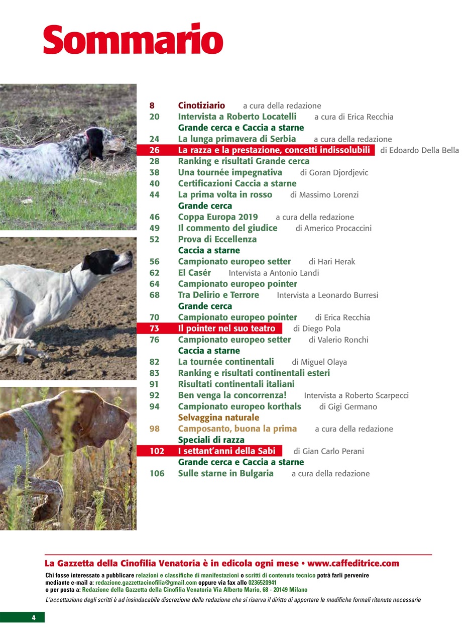 La Gazzetta Della Cinofilia Venatoria Preview Pages