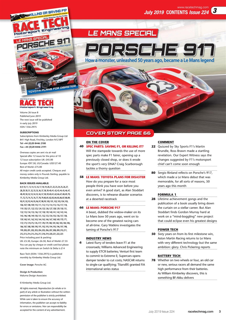 Race Tech Preview Pages