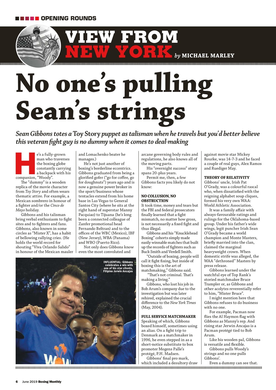 Boxing Monthly Preview Pages