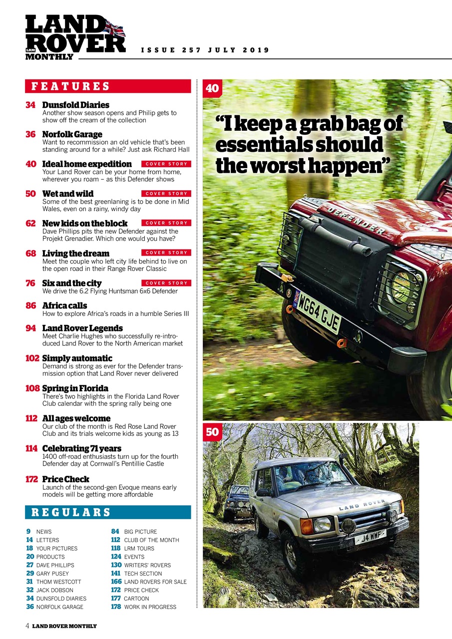 Land Rover Monthly Preview Pages
