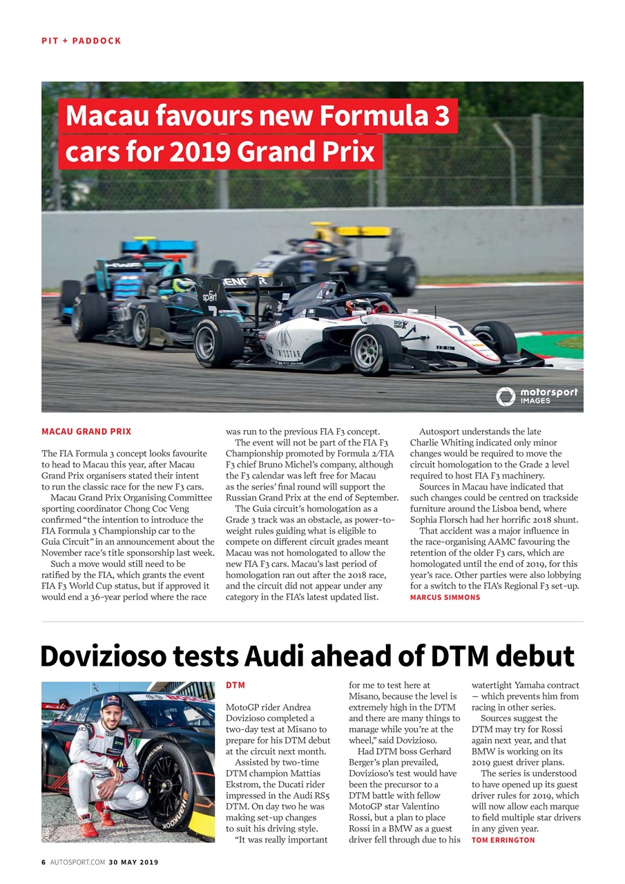 Autosport Preview Pages
