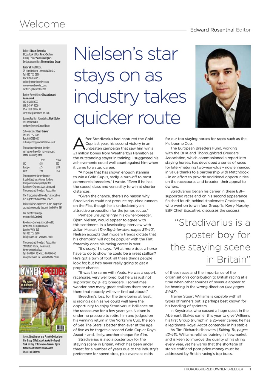 The Owner Breeder Preview Pages