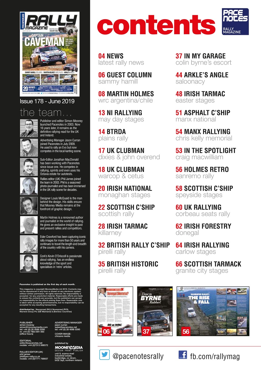 Pacenotes Rally magazine Preview Pages