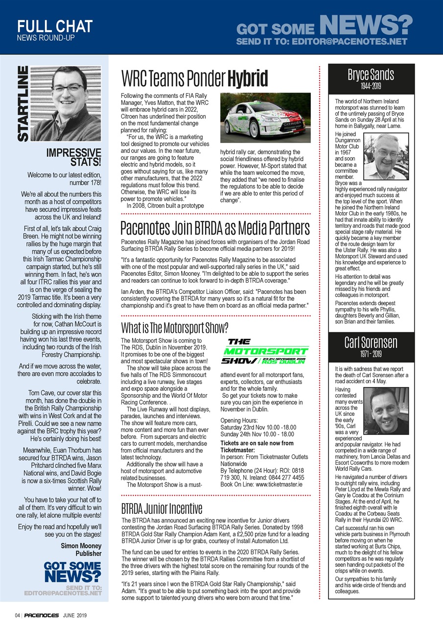 Pacenotes Rally magazine Preview Pages