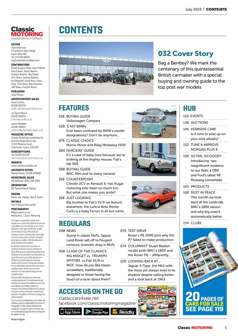 Classic Motoring Preview Pages