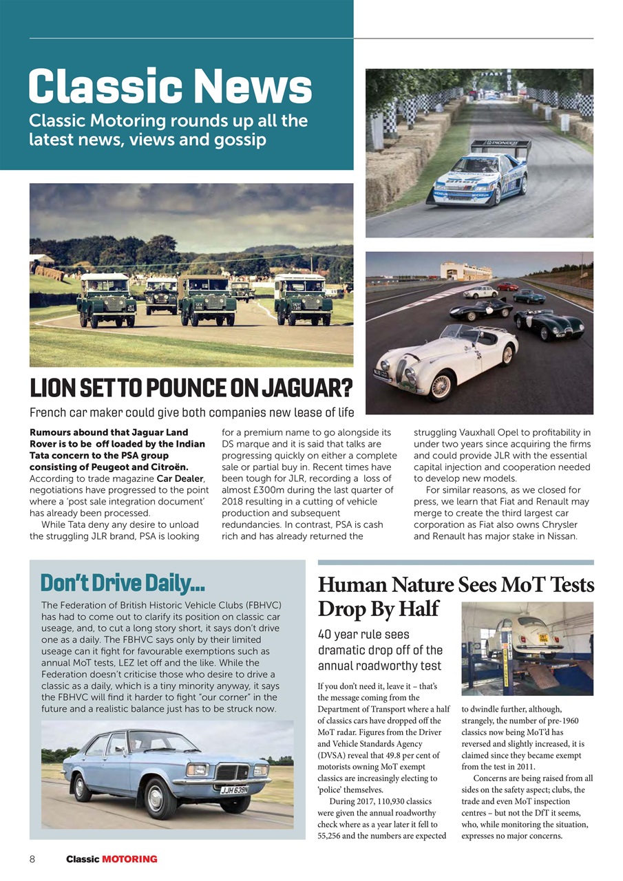 Classic Motoring Preview Pages