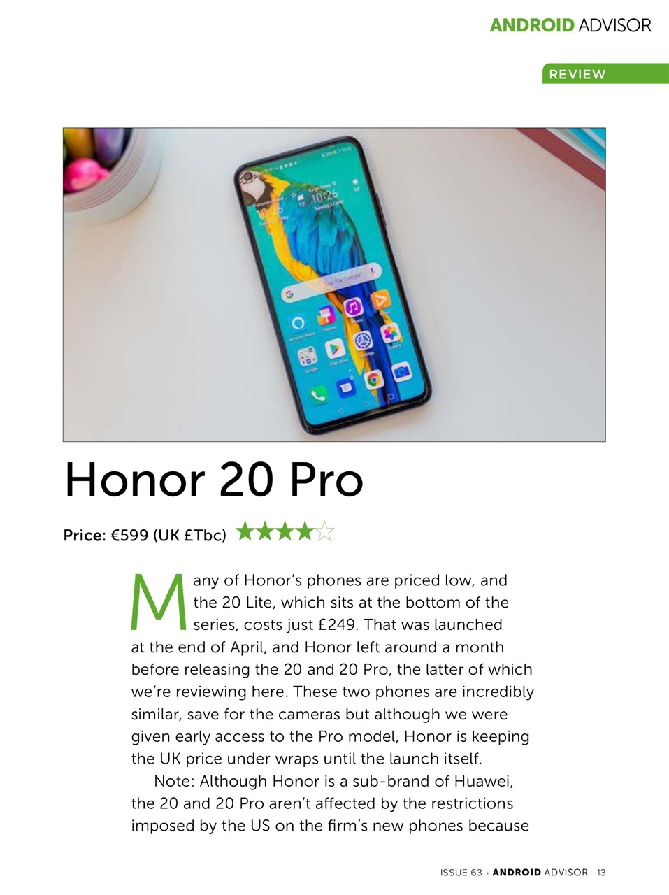 Android Advisor Preview Pages