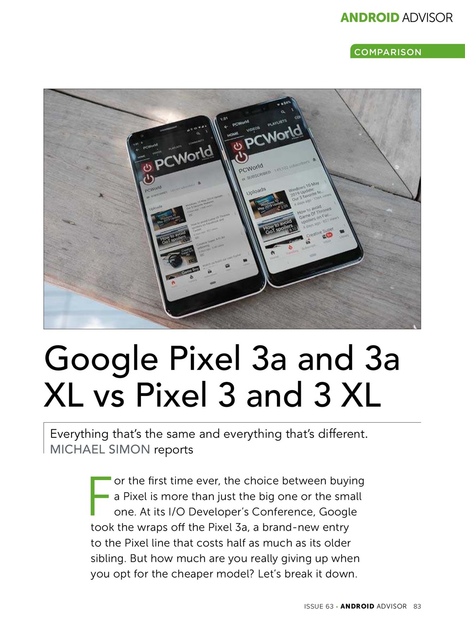 Android Advisor Preview Pages