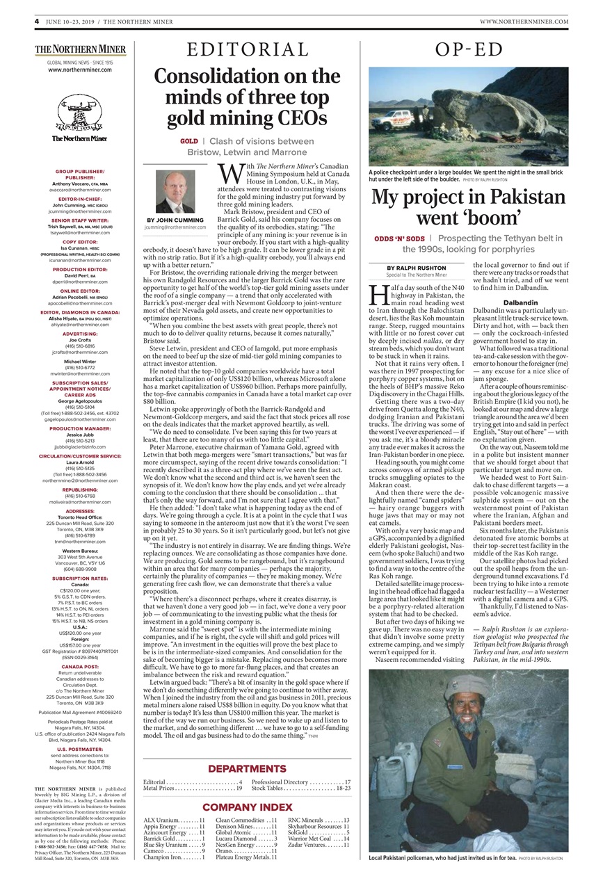 The Northern Miner Preview Pages