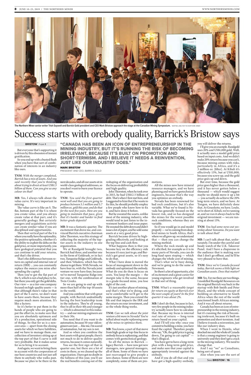 The Northern Miner Preview Pages