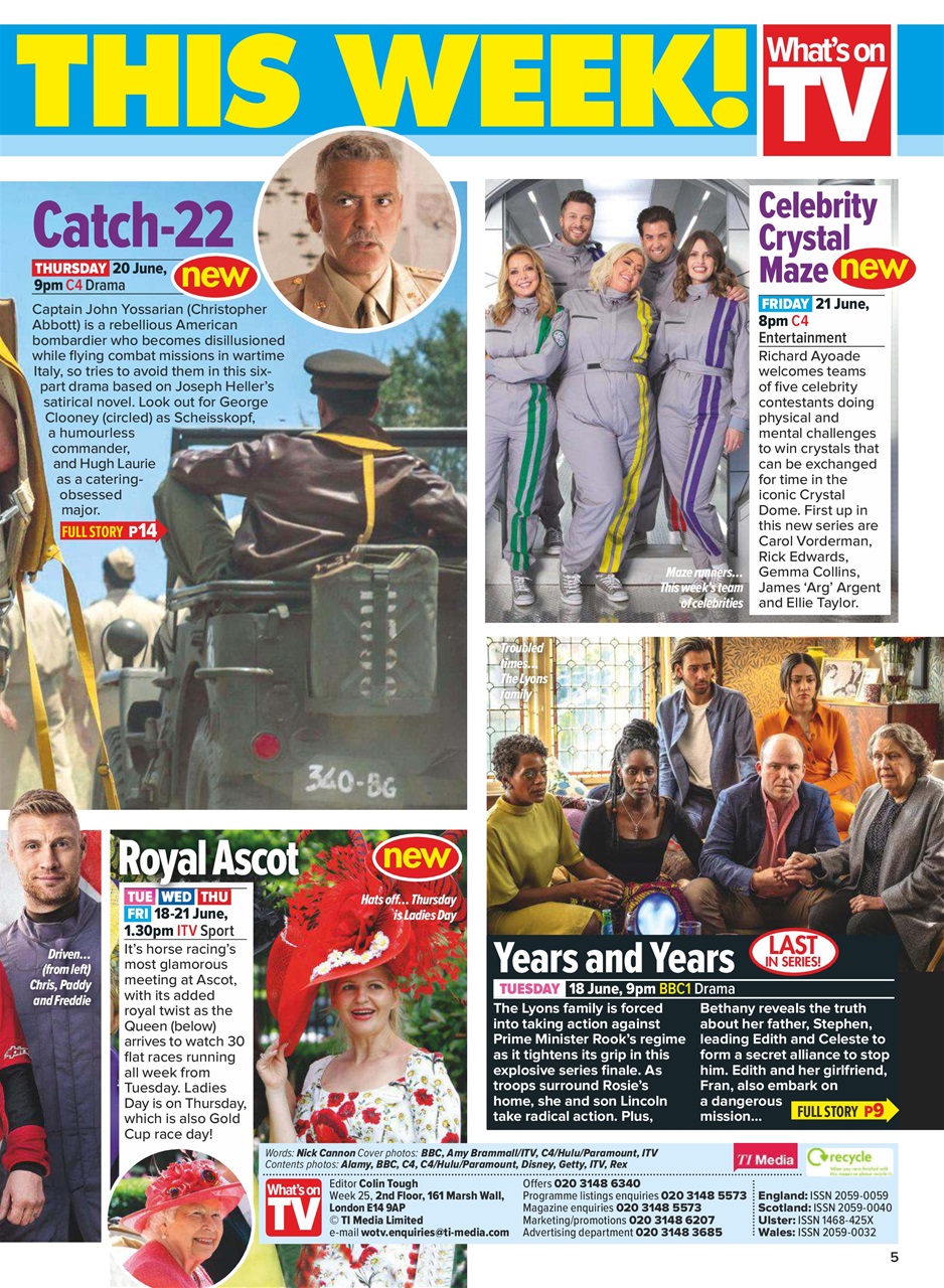 What's on TV Preview Pages