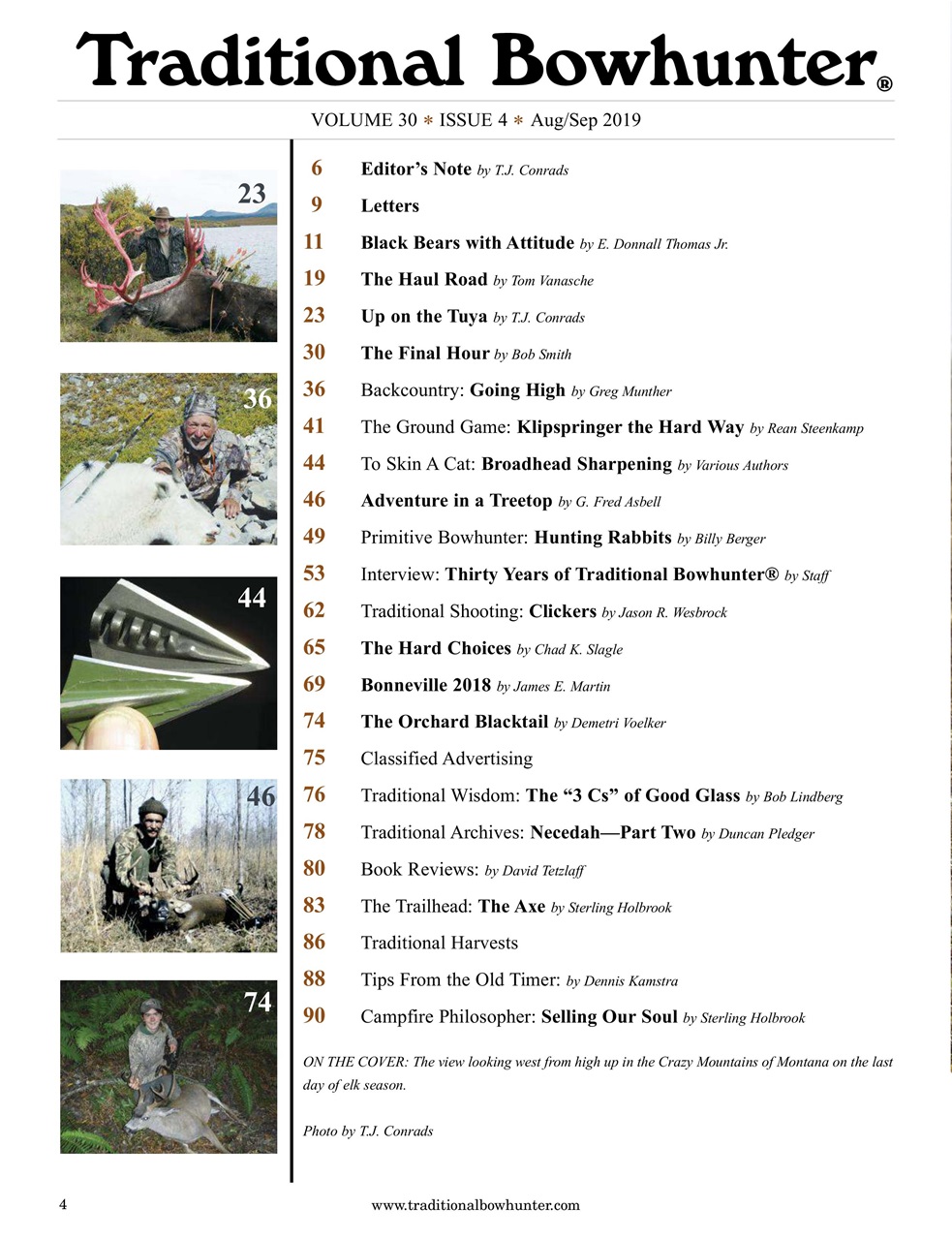 Traditional Bowhunter Magazine Preview Pages