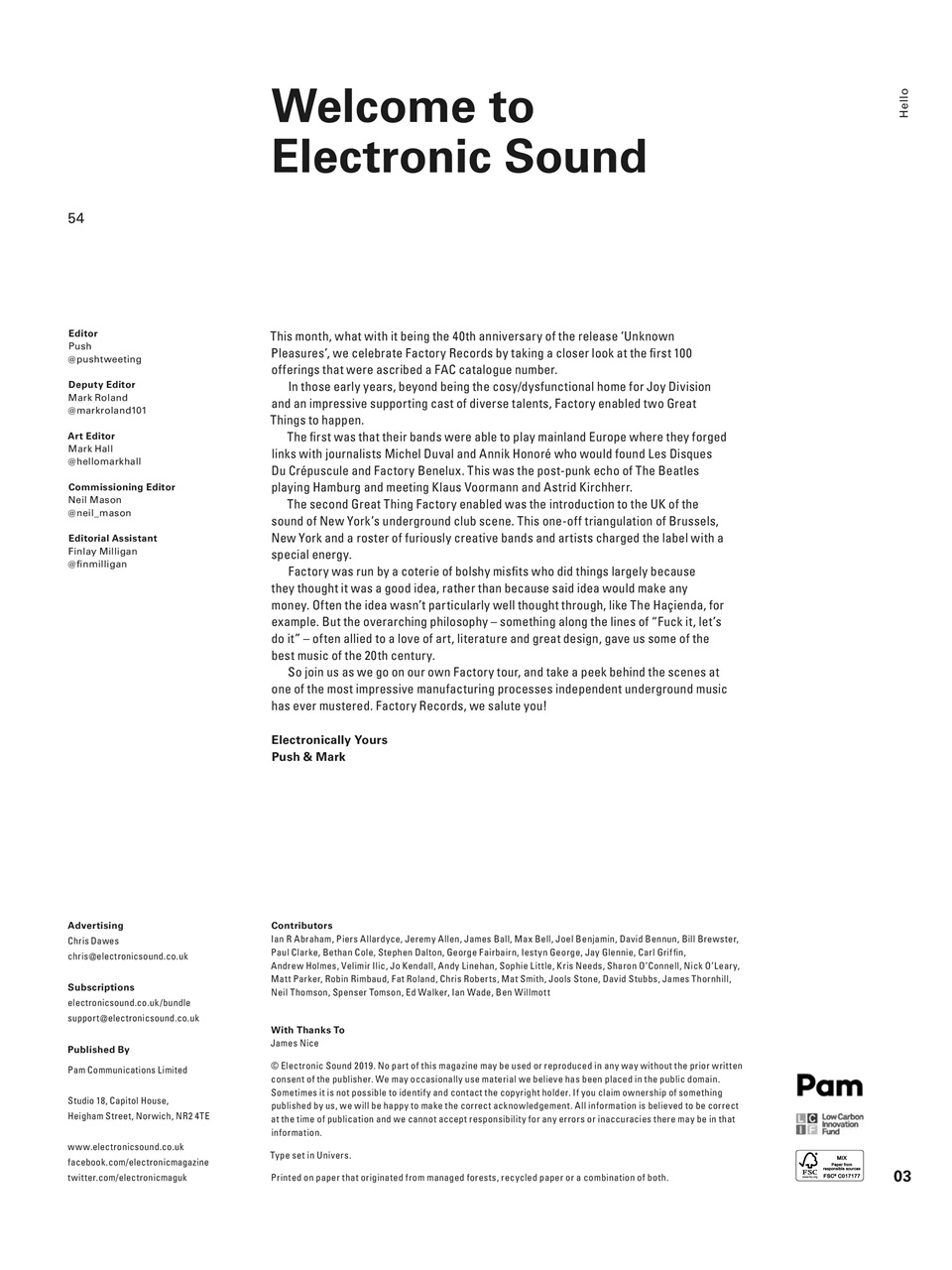 Electronic Sound Preview Pages