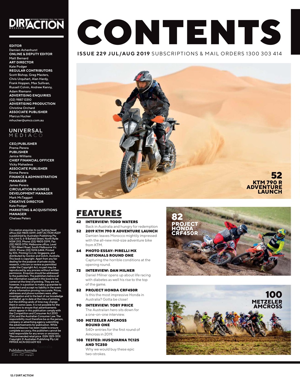 Dirt Action Preview Pages