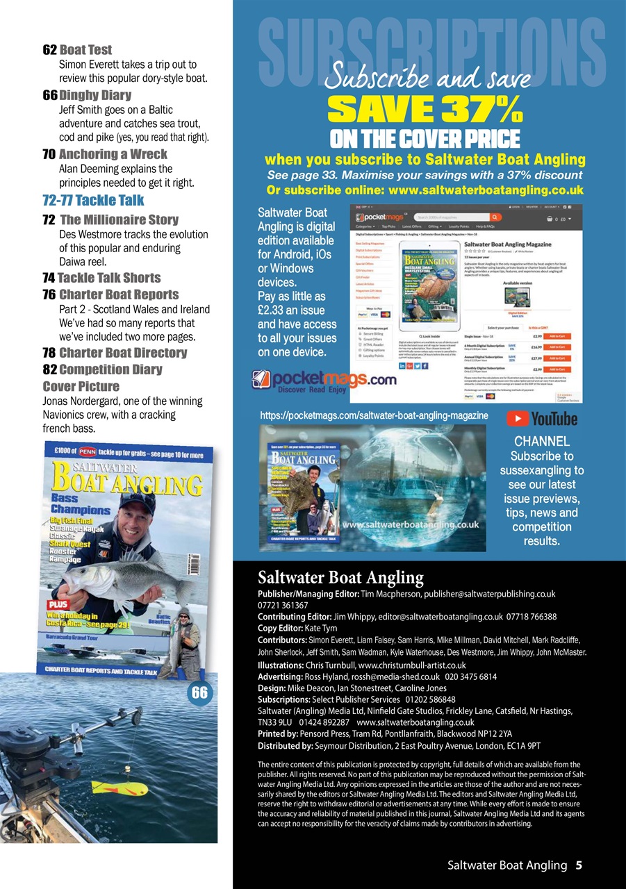 Saltwater Boat Angling Preview Pages
