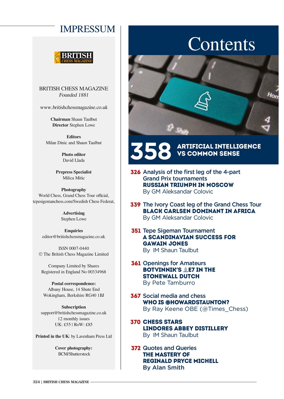 British Chess Magazine Preview Pages