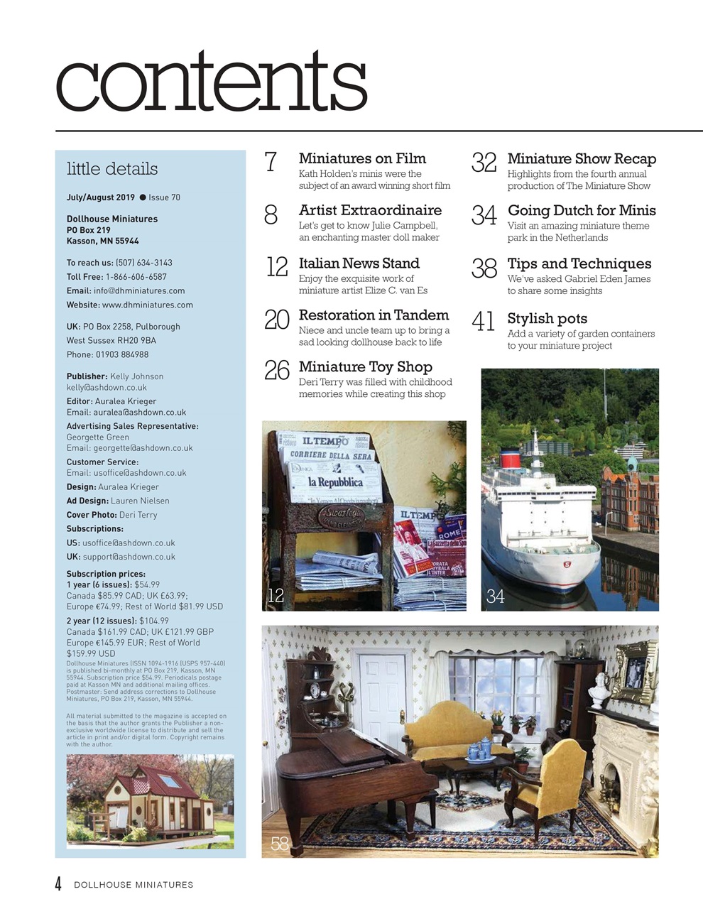 Dollhouse Miniatures Preview Pages